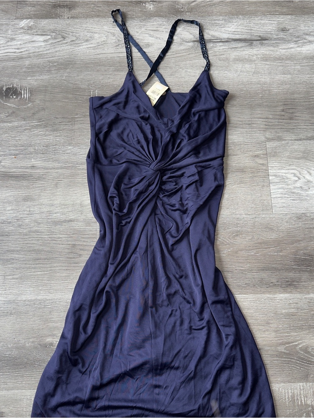 Banana Republic Navy Twist-Detail Slip Dress